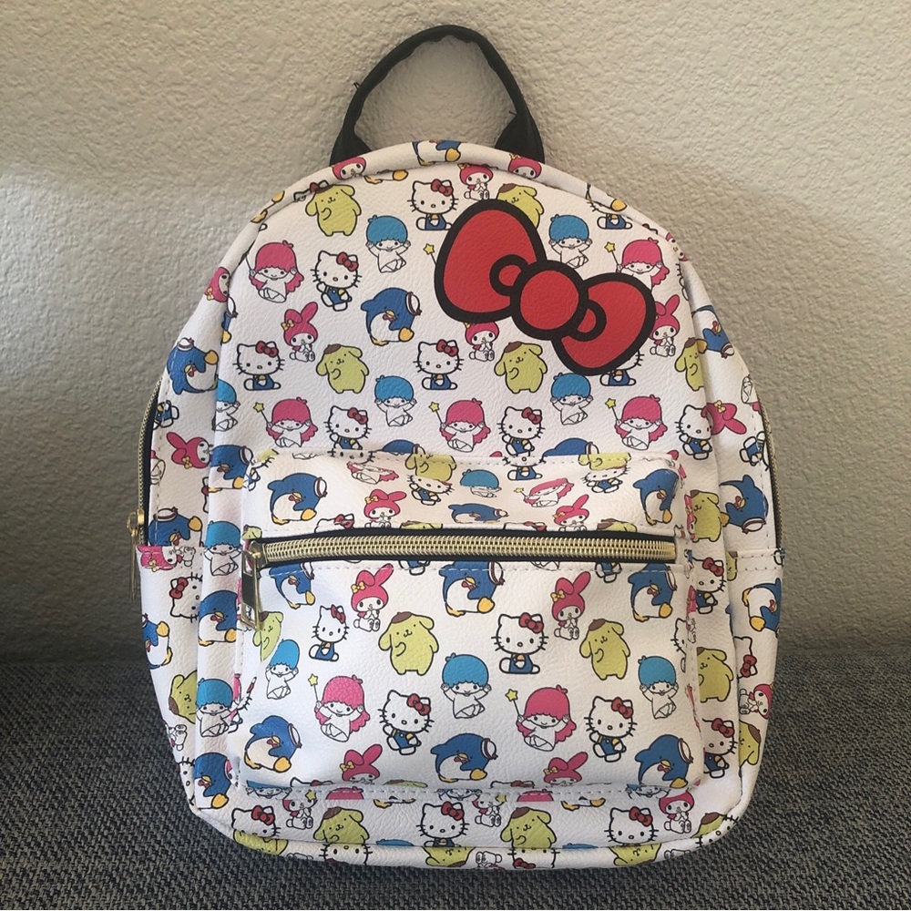 Hello Kitty Kids Backpack - White with Red and Blue Accents